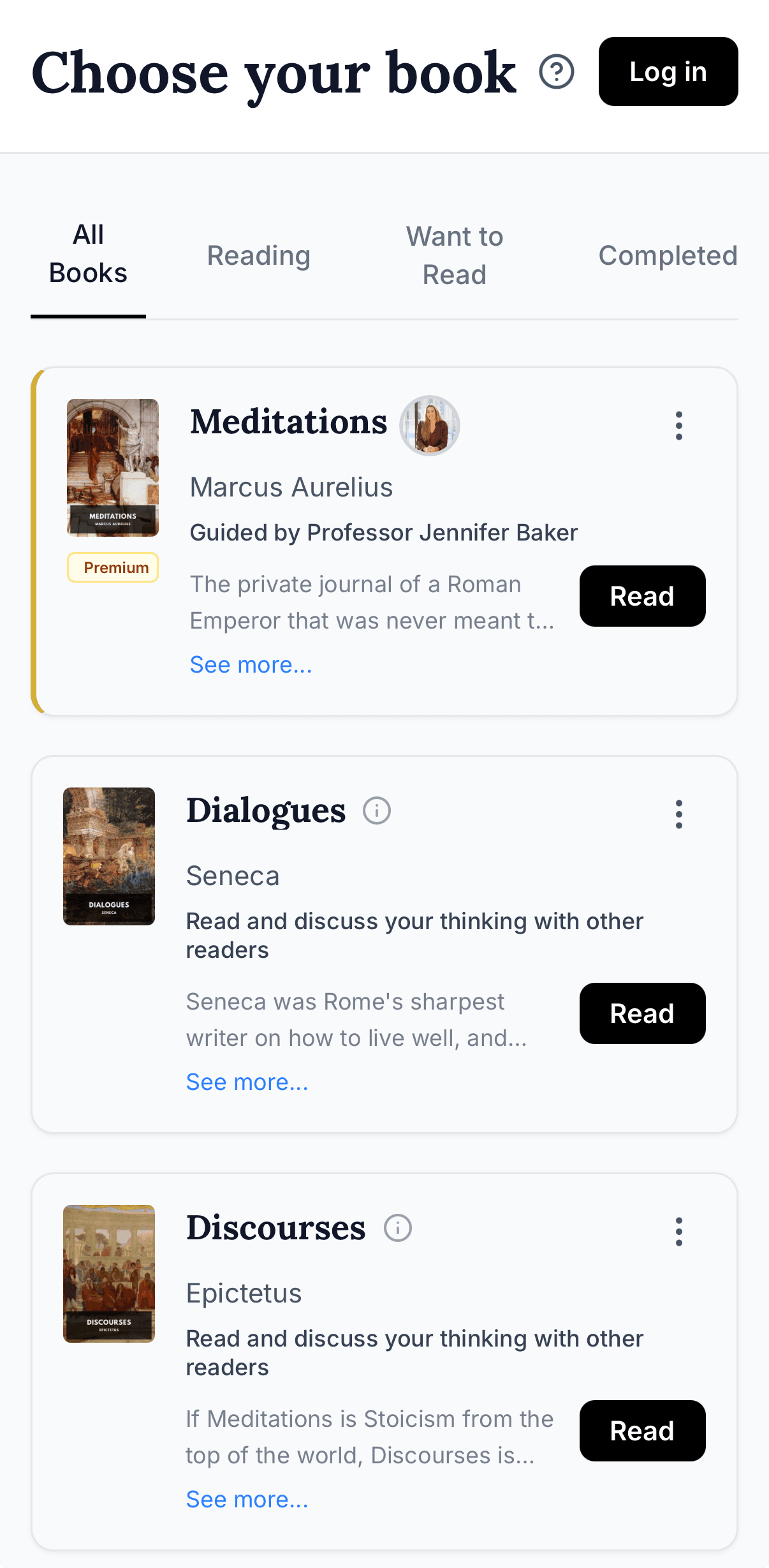 Reading a chapter of Meditations on Agora