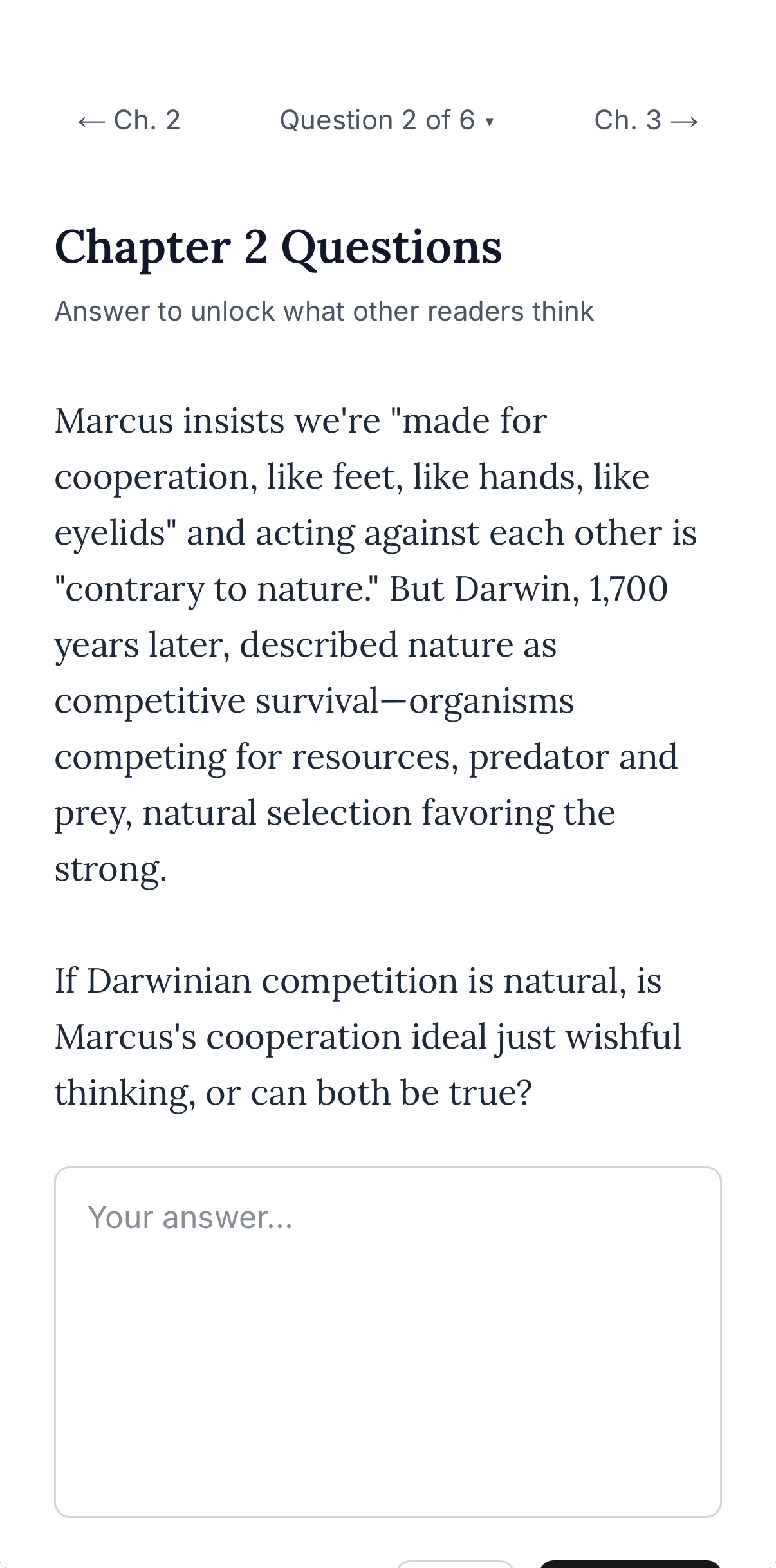 Answering an end-of-chapter question on Agora